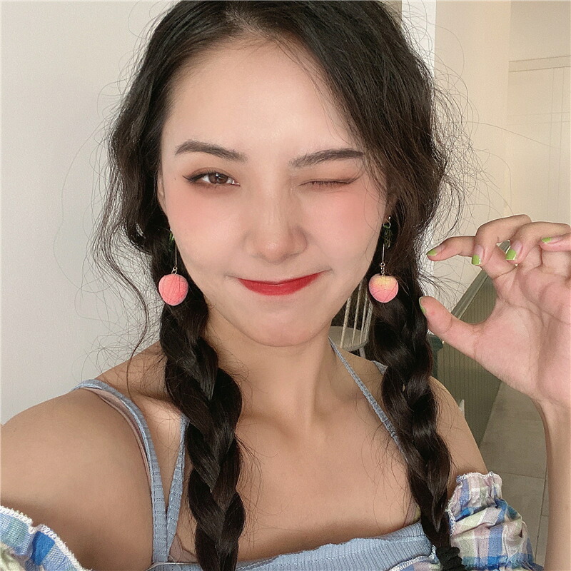 S シンプル ピアス アクセサリー 桃 もも 韓国ファッション T Jurisaxis Com
