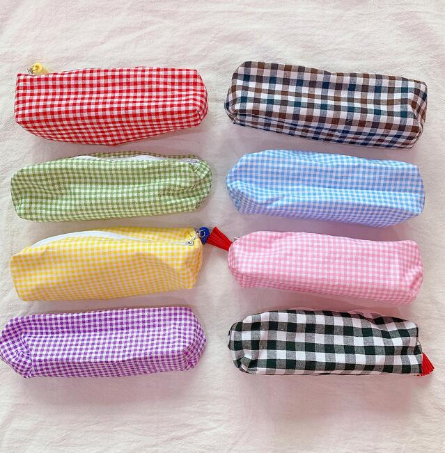 文具 収納 筆箱 ペンケース チェック柄 可愛い シンプル T Crunchusers Com