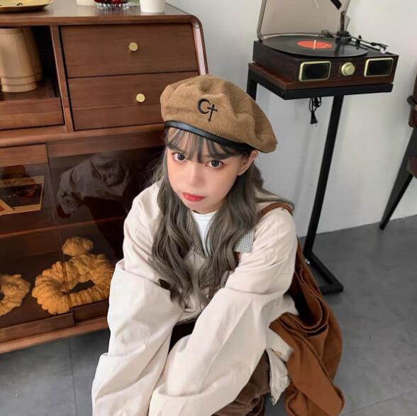 帽子 ベレー帽 ビンテージ コールテン イギリス風 レディース 韓国ファッション K T 今年も話題の