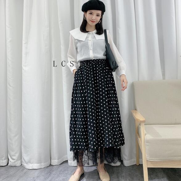 ロングスカート ドット柄 おしゃれ オシャレ 可愛い かわいい レディース 韓国ファッション T Educaps Com Br