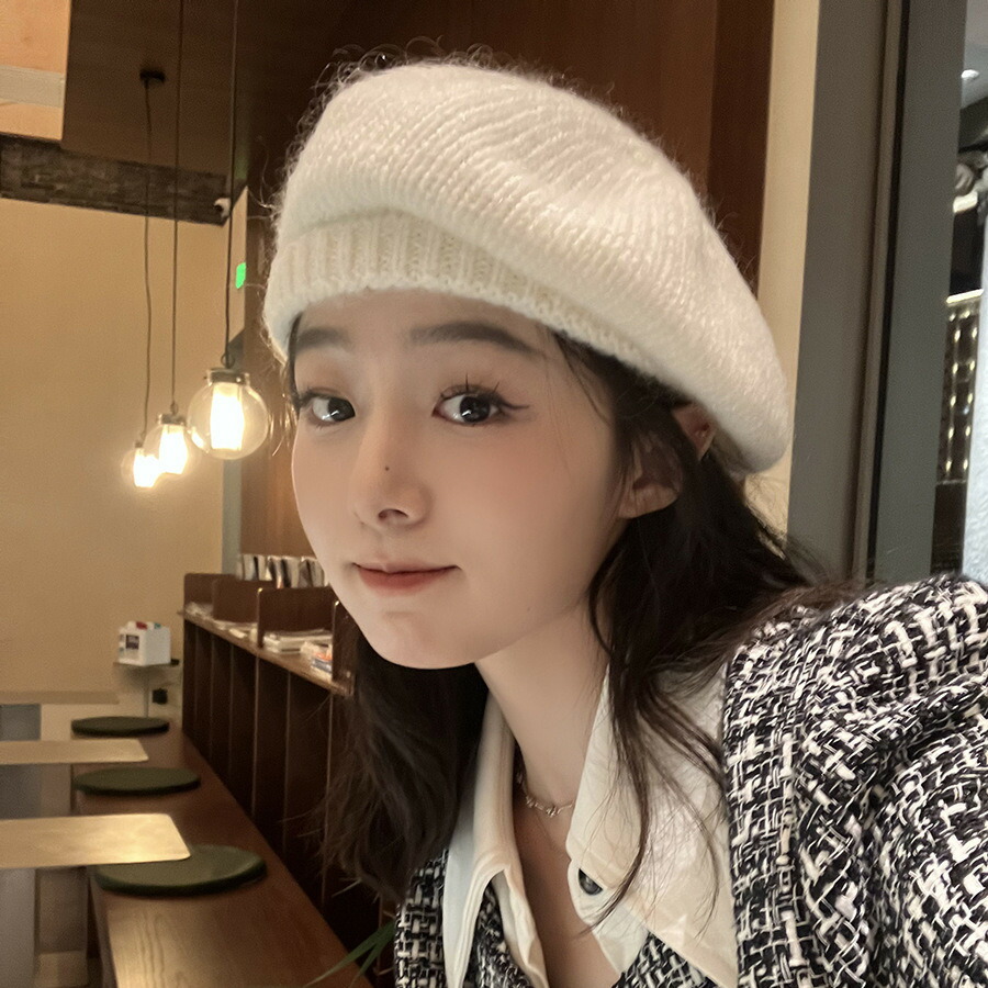 ニットベレー帽 帽子 レディース デザイン 韓国 ファッション 雑貨 かわいい おしゃれ 北欧 送料無料 [K] (T)