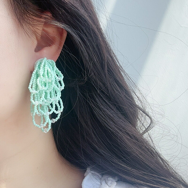 ビーズピアス (T)｜グリンファクトリー