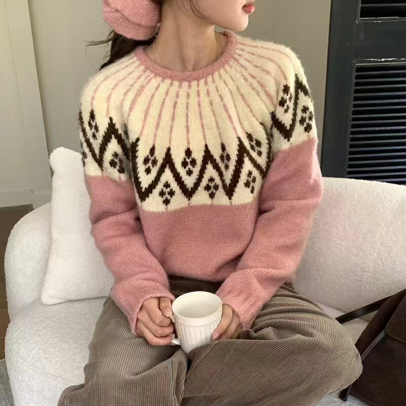 ニットセーター デザイン 韓国ファッション かわいい 秋冬 (T) 4,697円
