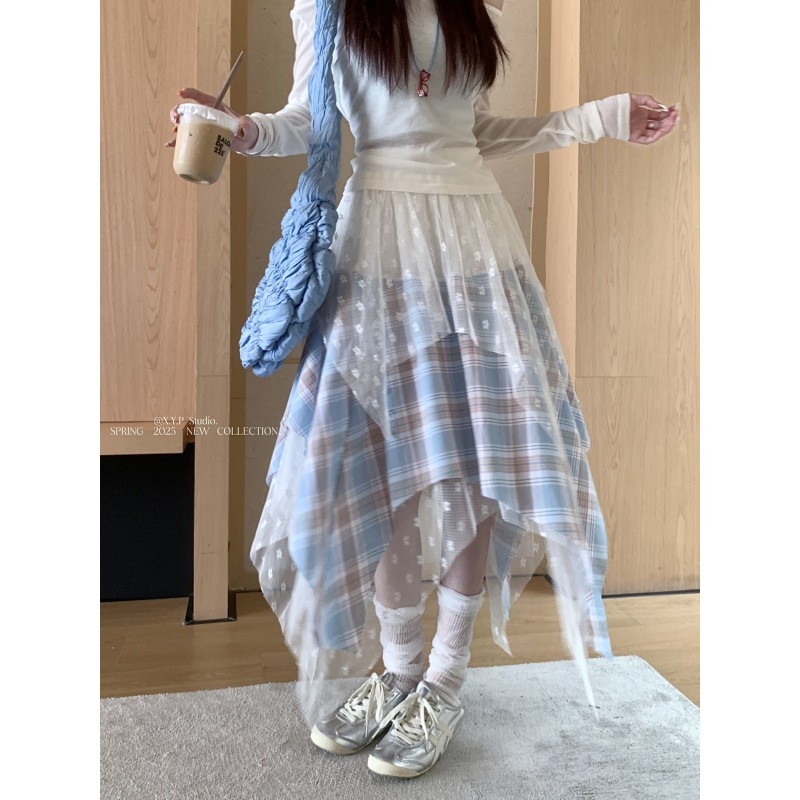 ロングスカート レディース INS 韓国ファッション チュールスカート (T)