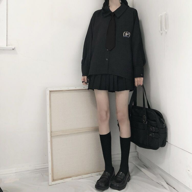 長袖 シャツ トップス レディース ネクタイ付き シャツ ゆったり 高校生 通学 T Korkmazmauritius Com