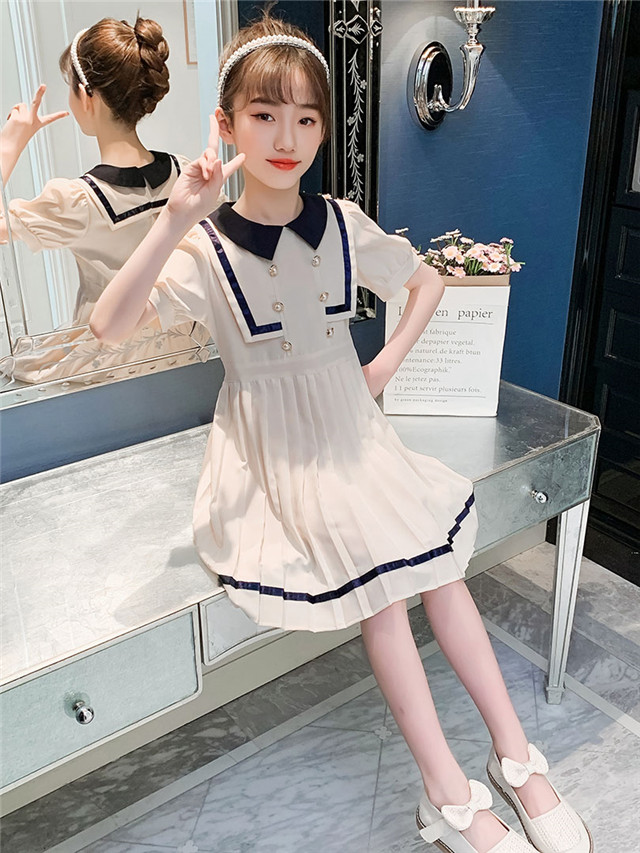 キッズ ワンピース ガールズ 女の子 レトロ フリル 子供服 プリ ツワンピース ロリータ キュート T Sylvainpaley Cool