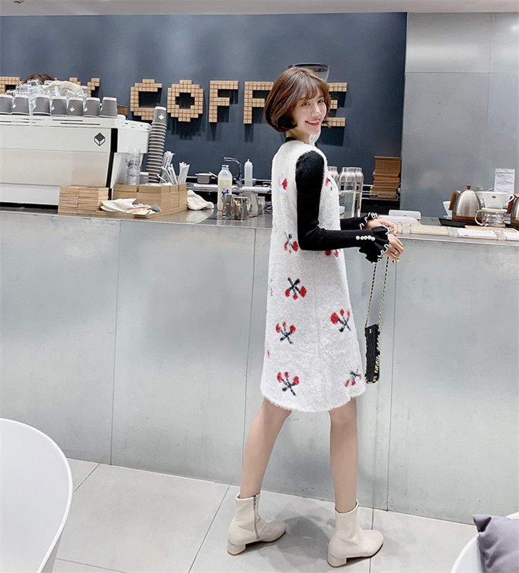 大人韓国ファッション チェリー ニット Vネック ワンピース T Marcsdesign Com