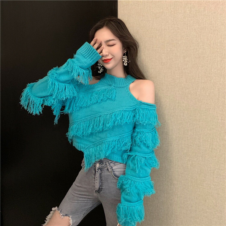 女性美up 韓国ファッション セクシー ショート丈 セーター T Giosenglish Com