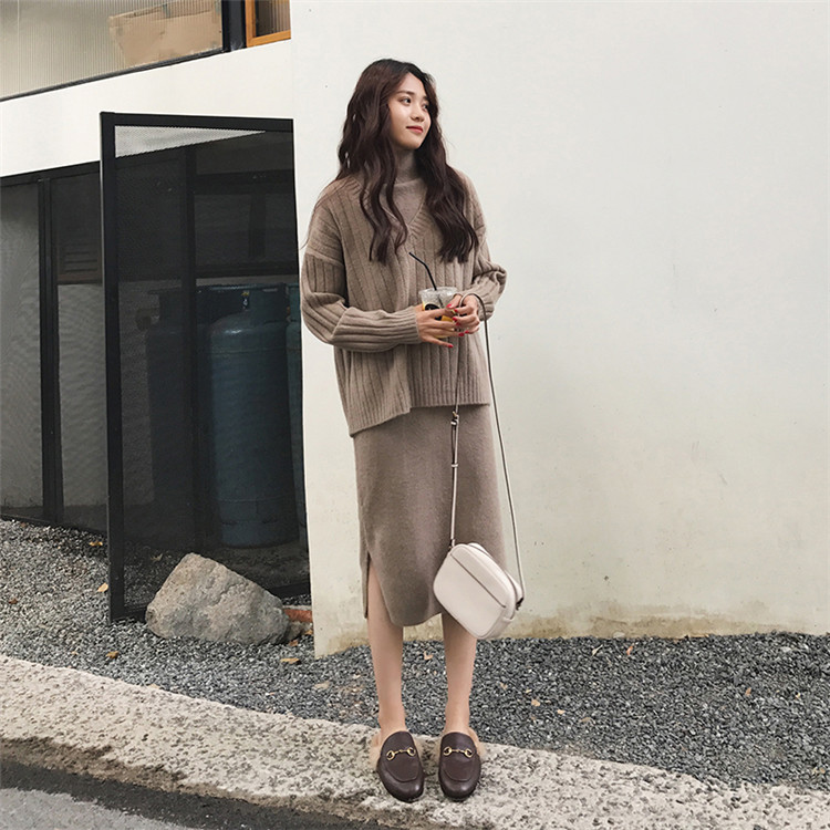 韓国ファッション ニットワンピース トセーターワンピース T Educaps Com Br
