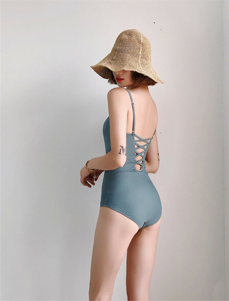 韓国ファッション通販業界1位 レディース 体型カバー レトロ セクシー ワンピース水着 ビキニ T Letempslev K7a Com