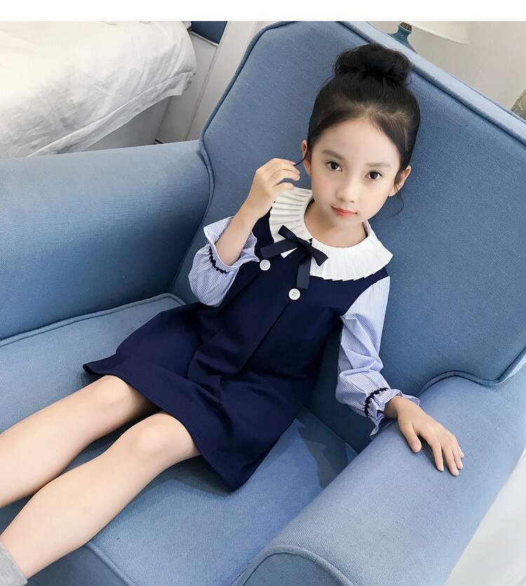 韓国子供服韓国ファッション女の子可愛いおしゃれな学院風ワンピース T Giosenglish Com