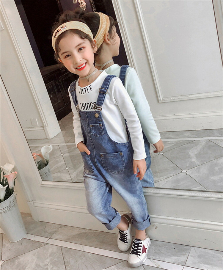 韓国子供服 流行のキッズ服 デニム 女の子ファッション サスペンダーのズボン T Marcsdesign Com