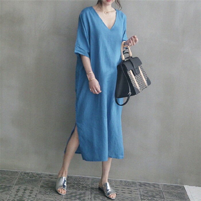 度 韓国 ロングスカート 肩袖 ゆったり 麻 カレッジ風 個性 ワンピース T Marcsdesign Com