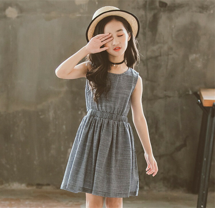 韓国子供服韓国ファッション可愛い女の子ファッション袖なしワンピース T Giosenglish Com
