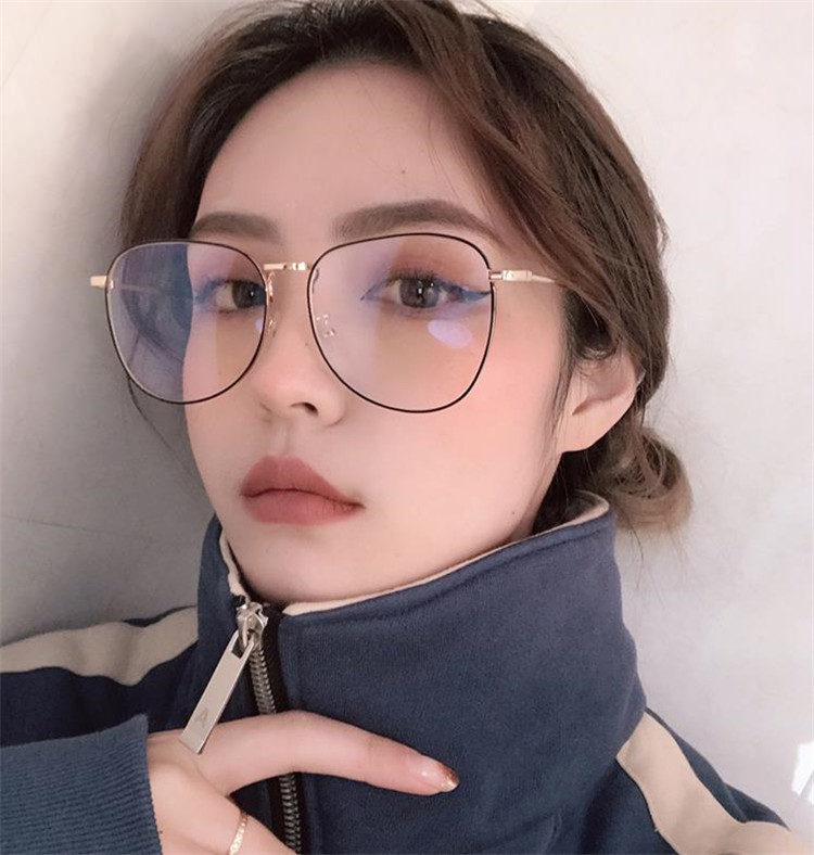 韓国ファッション小顔効果ビックフレーム女性メガネ眼鏡流行軽量 T Crunchusers Com