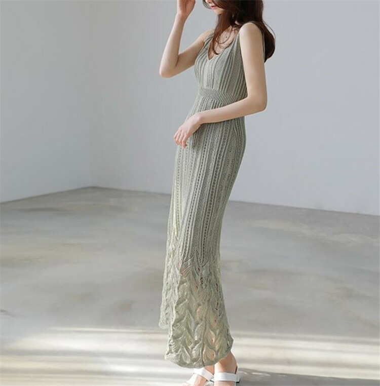 ニットワンピース 袖なし ロングセクション スリムフィット ワンピース T Marcsdesign Com
