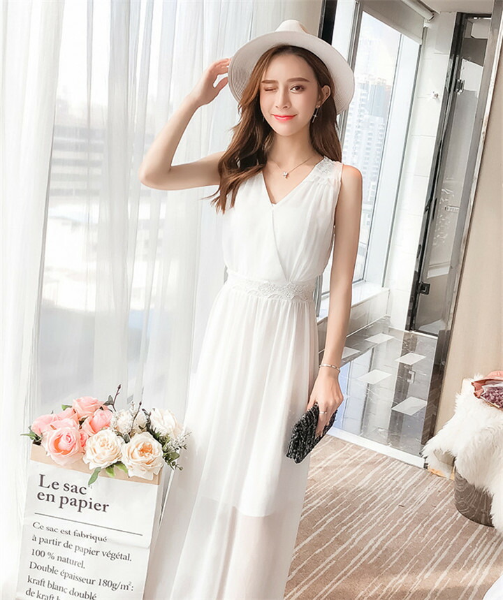 着痩せ効果 ビーチワンピース お出かけ ノースリーブーブ シフォンワンピース ワンピース T Giosenglish Com