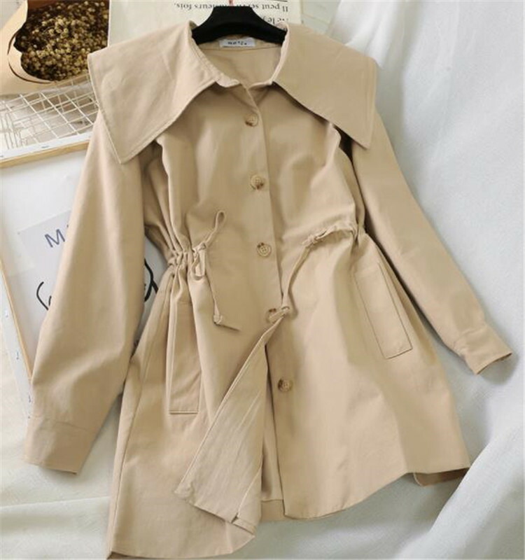 ウィークエンドに着たい服 短絡身の長 お人形さんの首 スリム トレンチ被風原宿彼氏 コート T Foxunivers Com