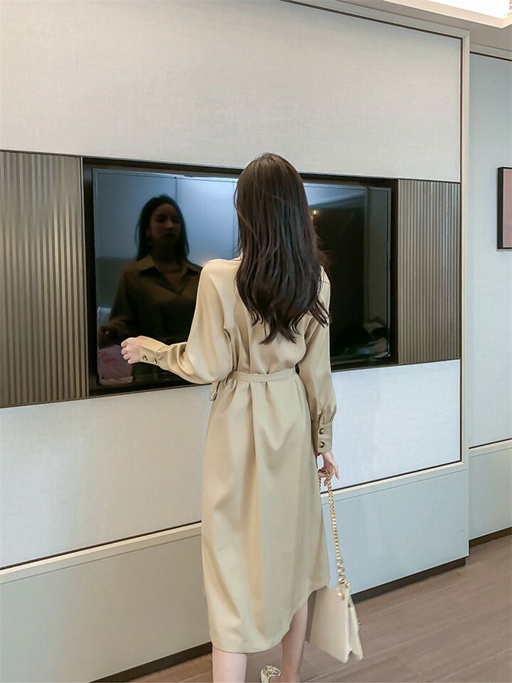 初初しいフランス共和国 レトロ 細い 酉の方角 トレンチコート 非公式 ロングスカート T Nobhillmusic Com