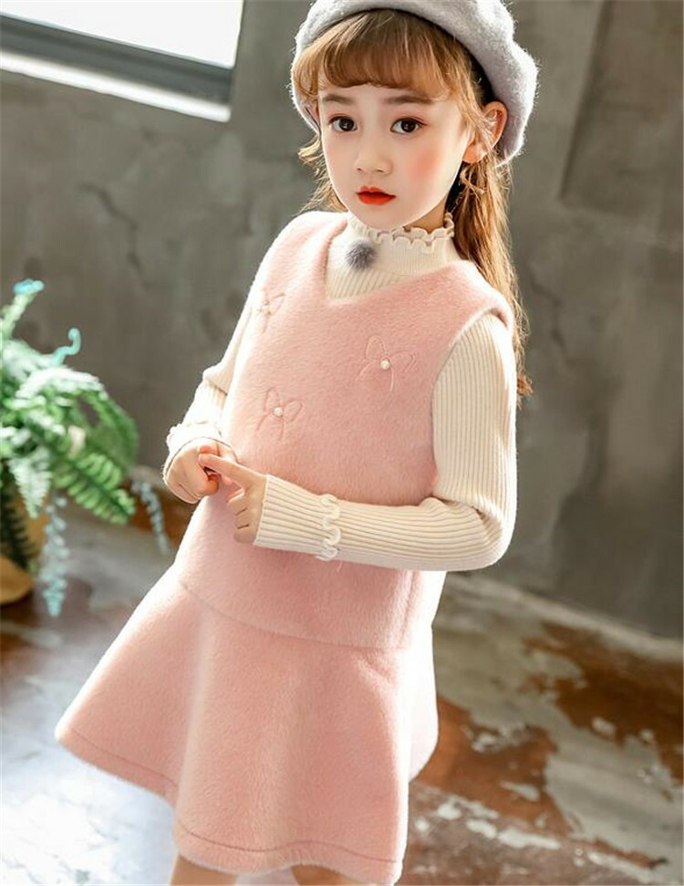 楽天市場 韓国 蝶結び可愛い系ワンピースベストスカート韓国語子供服フリル刺繍ジッパー T グリンファクトリー