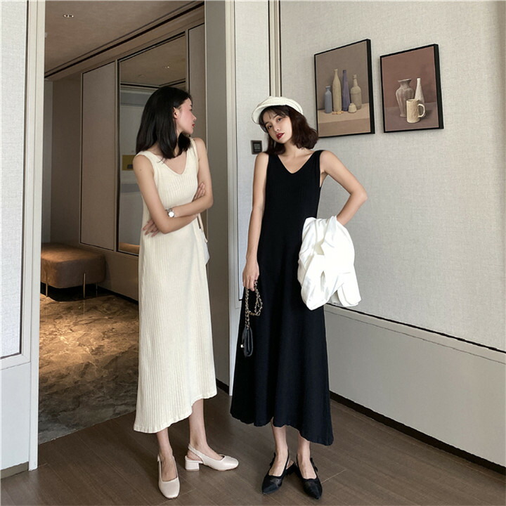 韓国 ファッション ロングスタイル エレガント Vネック ワンピース T Educaps Com Br
