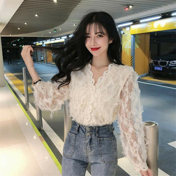 韓国ファッション セクシー 透け感ブラウス レース シャツ トップス T Giosenglish Com
