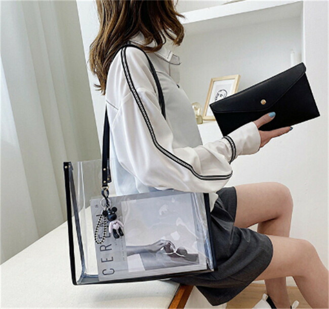 楽天市場 雑誌で紹介されました 高級感 鞄 透明 カバン レディース ショルダーバッグ トートバッグ ファッション T グリンファクトリー