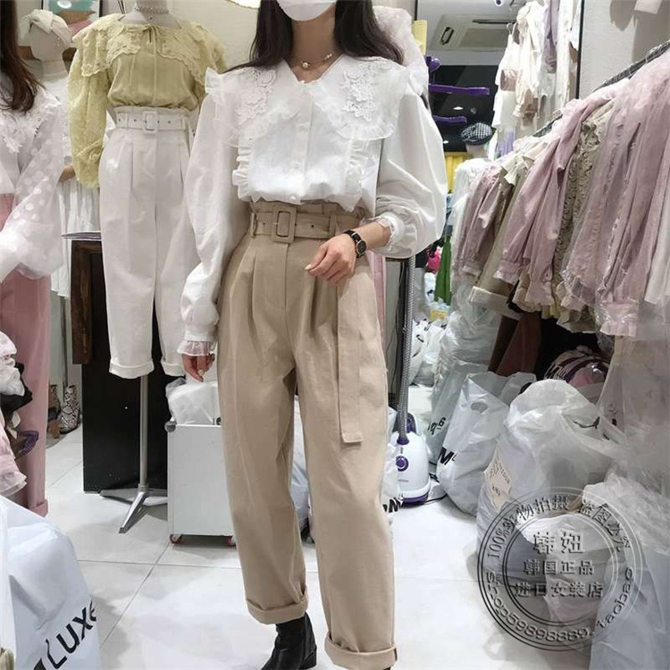 韓国ファッション レース 可愛い系 シャツ お出かけ 人形の襟 T Giosenglish Com