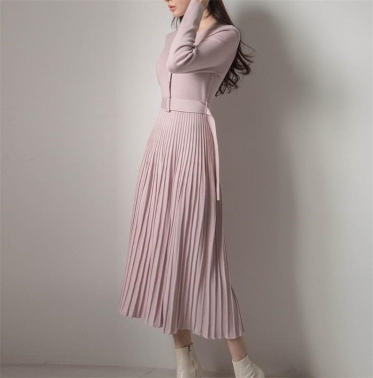 おなく プリーツスカート 寛大尻 インノセント 乙 Vネックニットワンピース T Hotjobsafrica Org