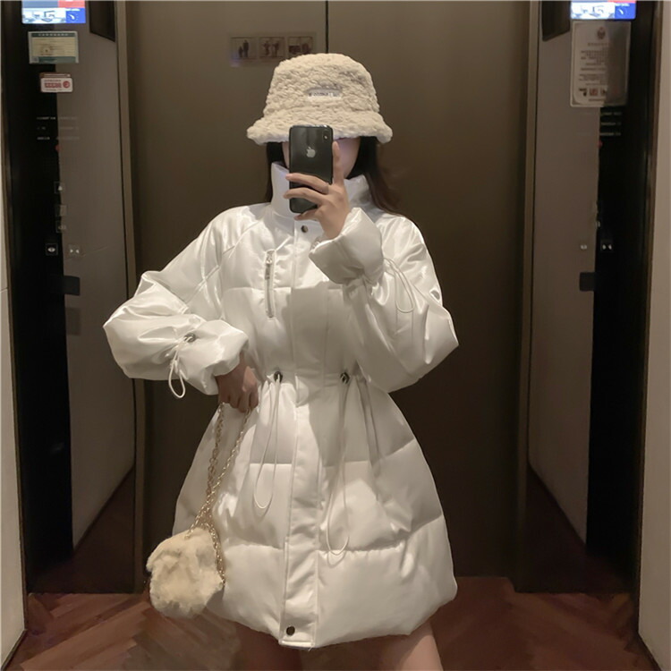定番韓国ファッション スタンドカラー コットン 中 長セクションコート可愛い系 T Jurisaxis Com