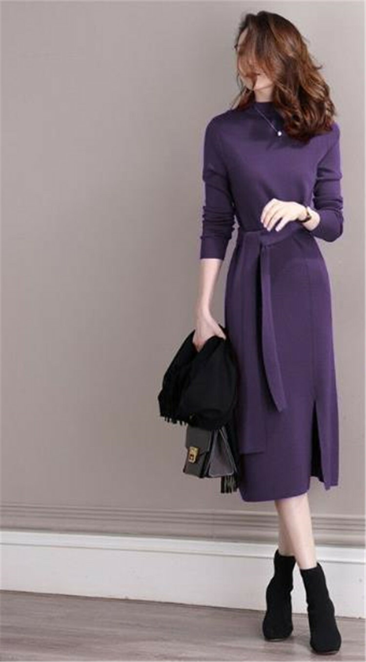 人目を引く美人 ワンピース ニットワンピース 長袖 スリム T Educaps Com Br