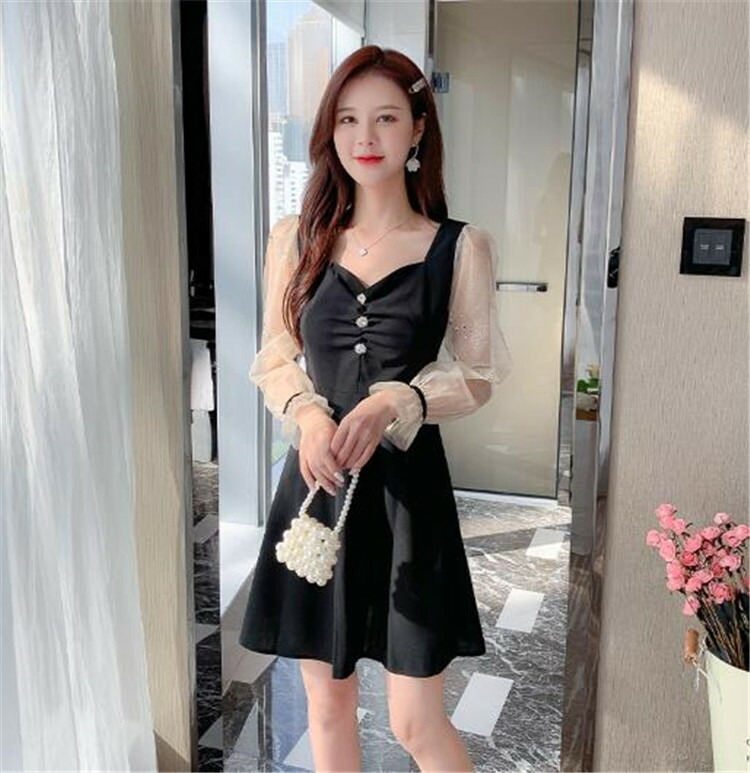 黒 Aライン ワンピース ショート丈 エレガント スリム T Giosenglish Com