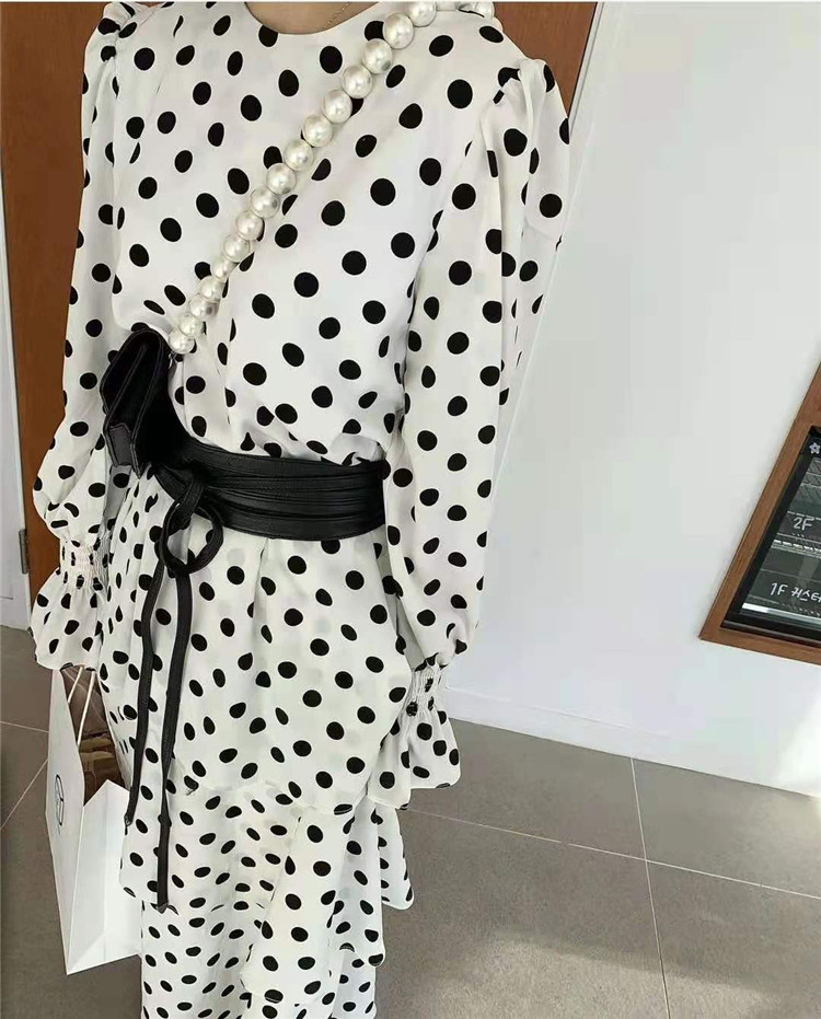 売り切れ次第終了 韓国ファッション シンプル ラウンドネック レトロ ドット ワンピース T Vmaphotographystudios Com