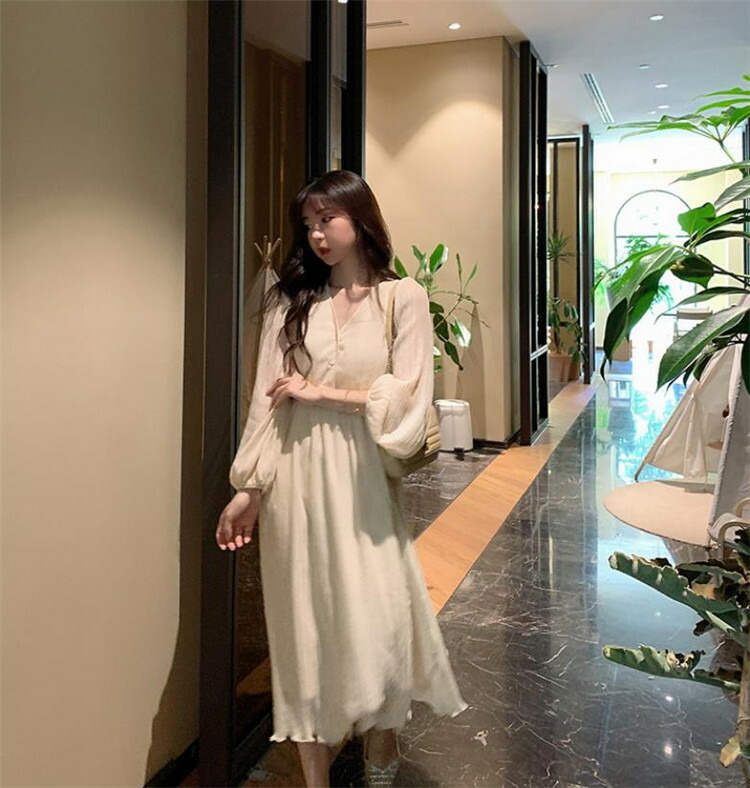 可愛い系 プリーツ シフォン ワンピース Vネック ウエストを収める エレガント T Giosenglish Com