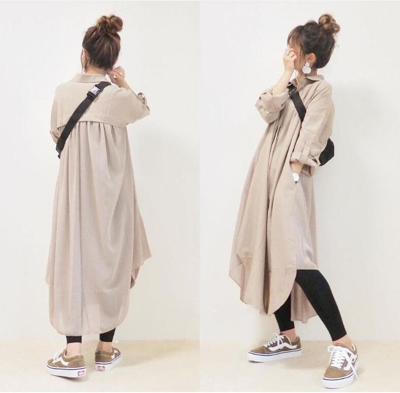 ワイシャツ一剥身 ロングシャツ ワンピース 羽織り 1枚で2役割 インフォーマル 体型報償 T シャツワンピース ロングシャツ ワンピース 羽織り 1枚で2役 カジュアル 体型カバー Drcade Com