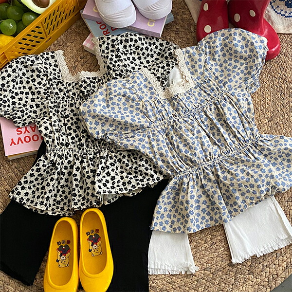 キッズ 小人ウェア 韓国子供服 ベビー服 半袖ワンピース ガールズ 娘さん 比最高潮シャフト ミニフラワー 素適 T Foxunivers Com