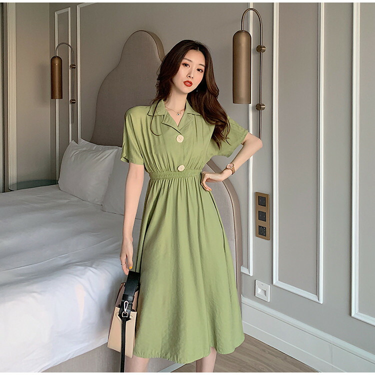 スクエアネック ファッション ワンピース トレンド レトロ 半袖 Aライン おしゃれ T Educaps Com Br