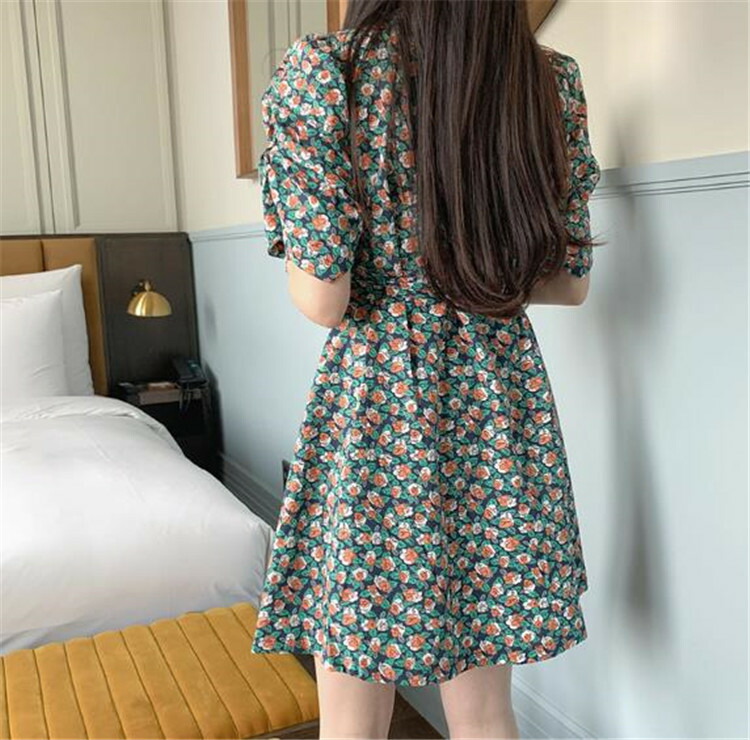 花柄 スリムフィット 快適 プリーツ 半袖 おしゃれ ワンピース T Loeschenart Com