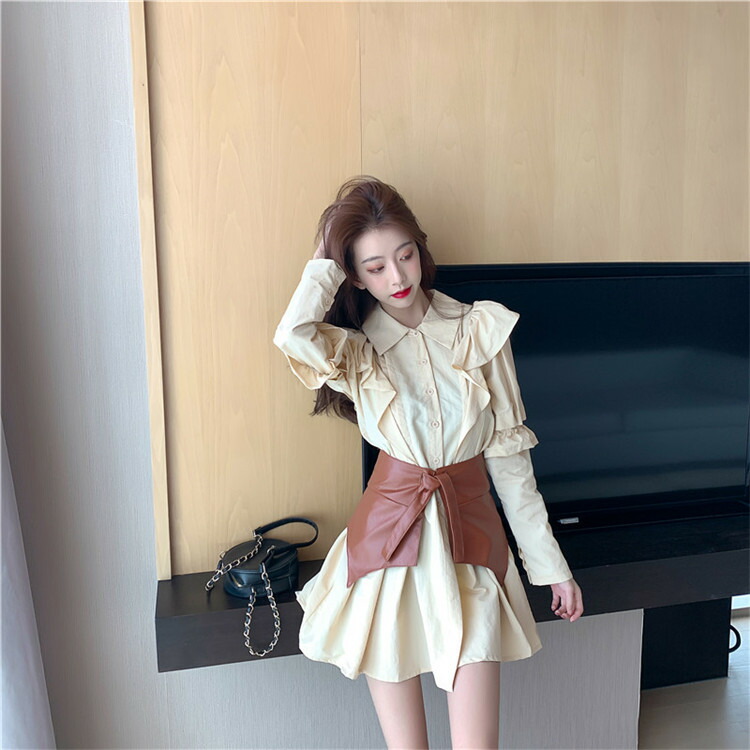 シャツ ワンピース パフスリーブ スリムフィット スカート ショート丈 T Marcsdesign Com