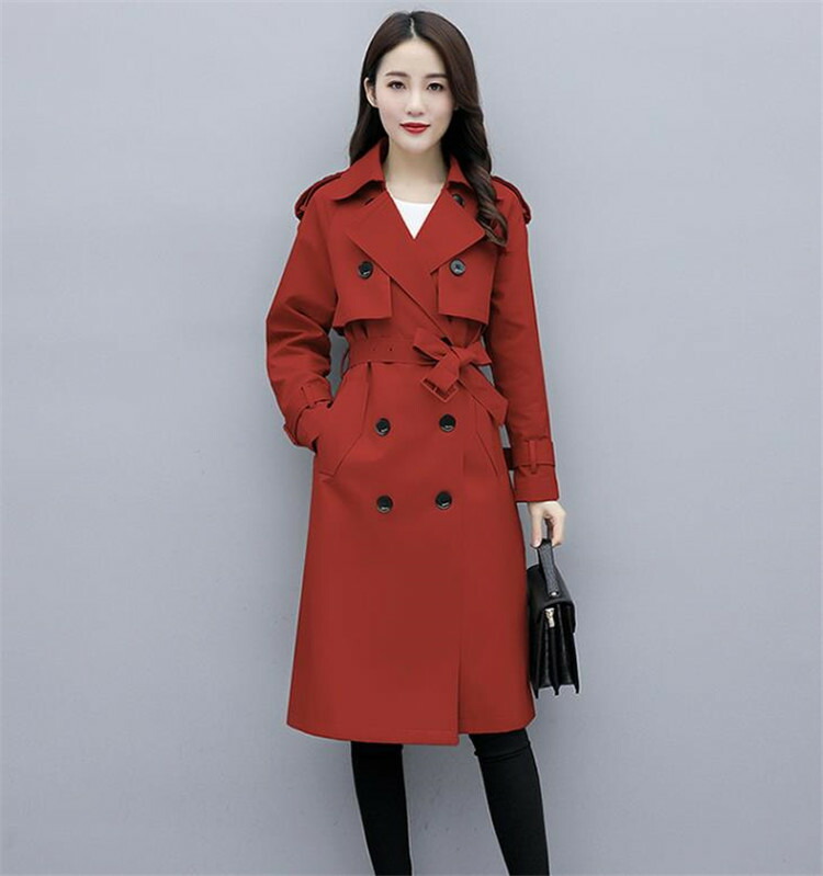 韓国ファッション 不十分 はやり ニーハイ 捩り トレンチコート T Doorswindowsstairs Co Uk