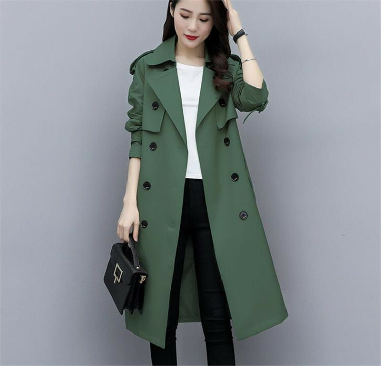 韓国ファッション 不十分 はやり ニーハイ 捩り トレンチコート T Doorswindowsstairs Co Uk