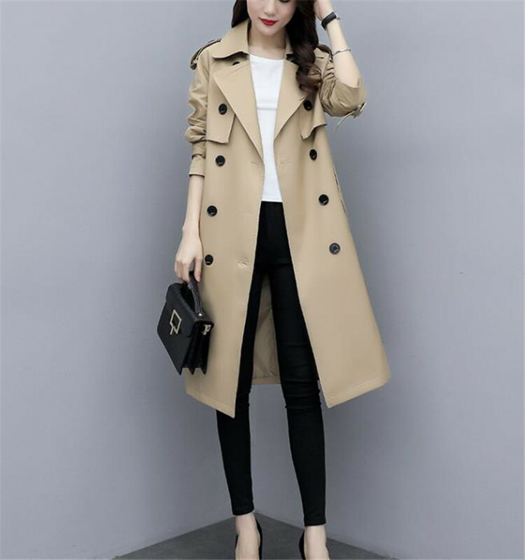 韓国ファッション 不十分 はやり ニーハイ 捩り トレンチコート T Doorswindowsstairs Co Uk