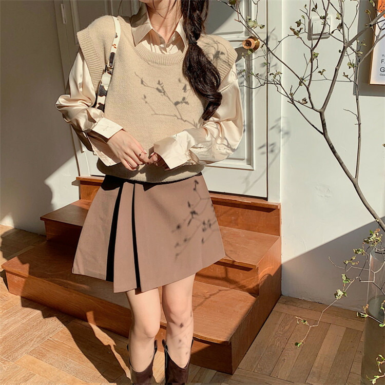 ニットベスト ショート丈 ニット ベスト レイジー 薄手 可愛い系 シャツ T Jurisaxis Com