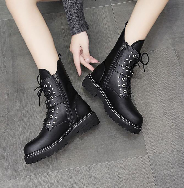 可愛い系 マーティンブーツ ニュースタイル 通気性 ショートブーツ シックヒール T Educaps Com Br