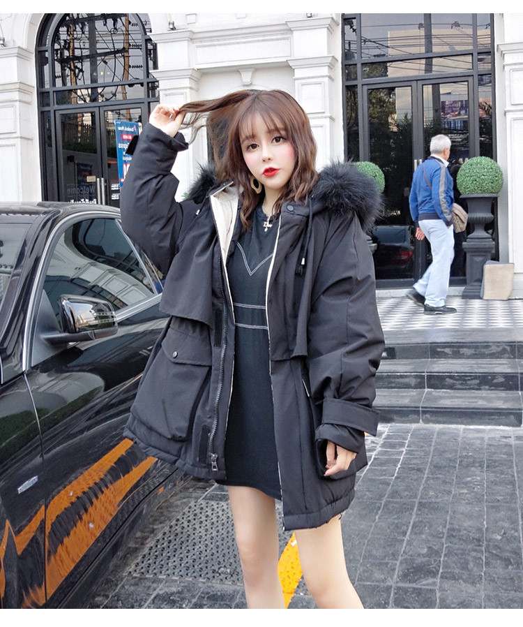 韓国流行り物ゆるゆる皮の首 チャック フード果報パッド内入りブルゾンオーバーコート T Hotjobsafrica Org