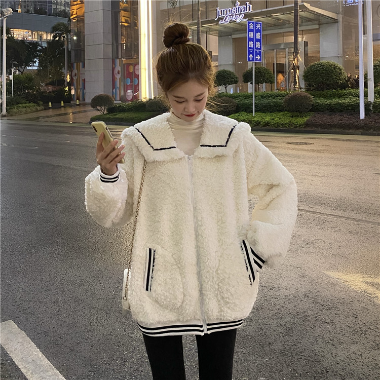韓国ファッション ラペル 厚手 ゆったり チェスターコート可愛いシンプル ジッパー 上品映え T Giosenglish Com