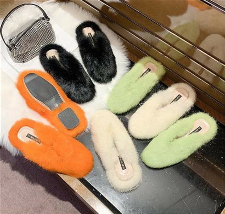テディー 妊婦 家庭用スリッパ 夫人 スリッポン 心地よい バオトウ リトルヒール ファー スリッパ T Hotjobsafrica Org