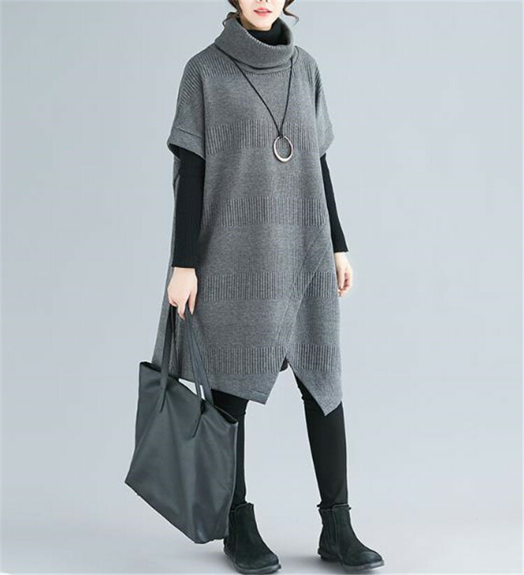 タートルネック 半袖 ワンピース ゆったり 上品映え T Butterbali Com