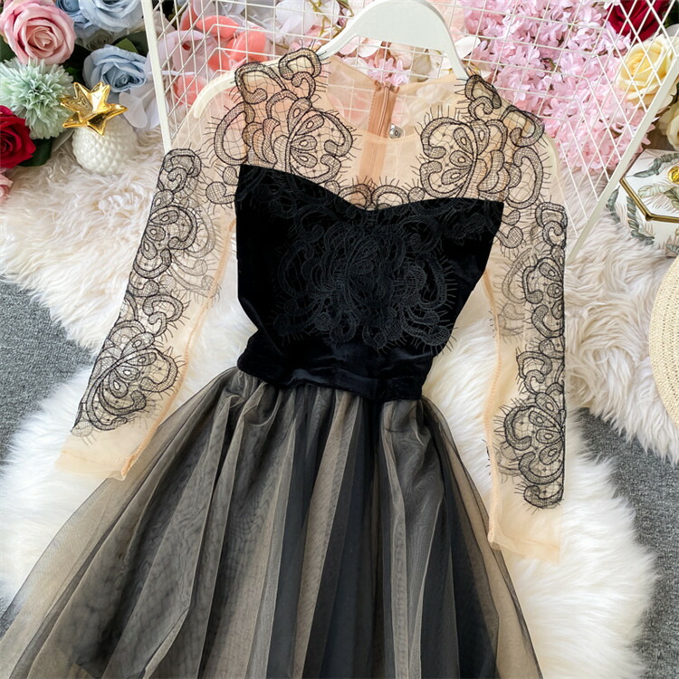 セクシー オフショルダー ブラック レース レーヨン ワンピース 宴会 T Educaps Com Br