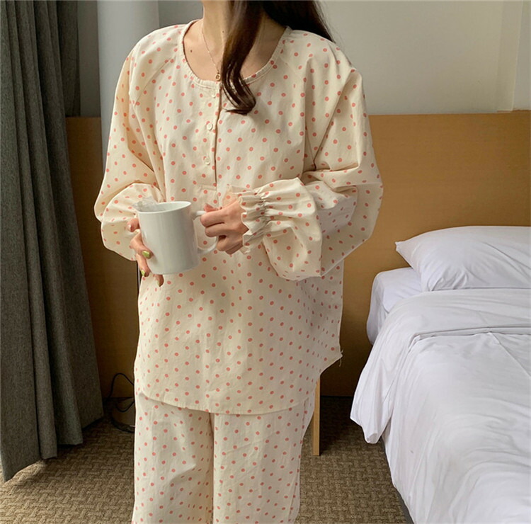 コーデを進める 赤条条 長袖 佳麗 可愛い体系 ワタ パジャマ 2プレイス硬化 ぽち 心安い T Daemlu Cl